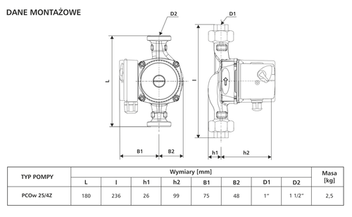 Pompa PCOw 25/4Z plus zestaw gratis 5