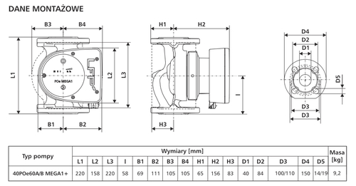 Pompa LFP 40POe60A/B Mega 1+  8