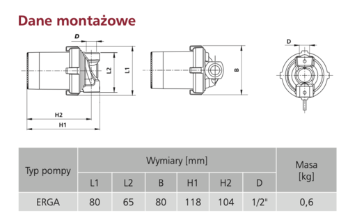 Pompa cyrkulacyjna ERGA c.w.u LFP 4