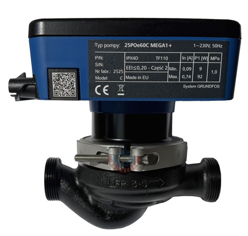 Pompa obiegowa 25POe60C MEGA1+ LFP - kompaktowa pompa do średniego domu jednorodzinnego 3