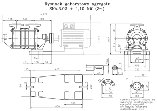 Pompa SKA 3.02 ze sprzęgłem E3 Ø19 bez silnika | Hydro-Vacuum 4