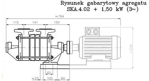 Pompa SKA 4.02 ze sprzęgłem E3 Ø19 bez silnika | Hydro-Vacuum 4