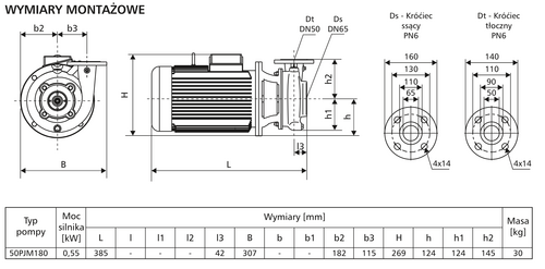 Pompa 50PJM180 0,55kW/1400 DMc2 5