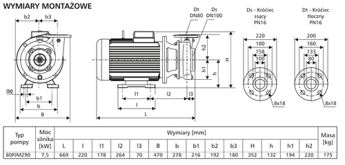 Pompa 80PJM290 7,5kW/1400 DMc4 5