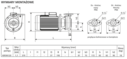 Pompa 40PJM120 1,1kW/2900 DMc1 5