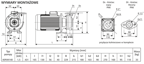 Pompa 40PJM140 1,5kW/2900 DMc2 5