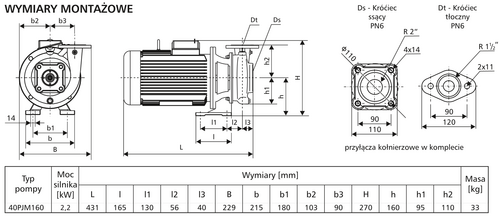 Pompa 40PJM160 2,2kW/2900 DMc2 5