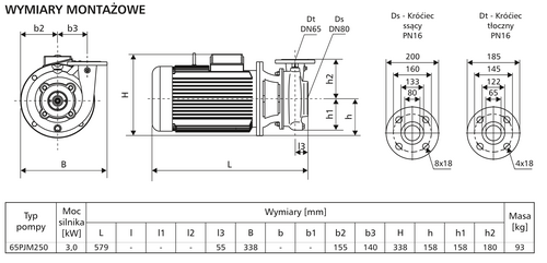 Pompa 65PJMa250 3,0kW/1400 DS4 3