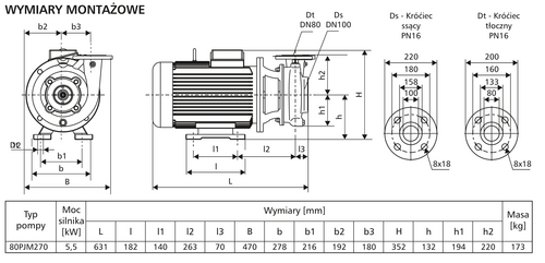 Pompa 80PJMa270 5,5kW/1400 DS4 3