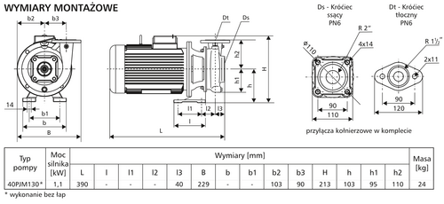 Pompa 40PJMa130 1,1kW/2900 DS1 3