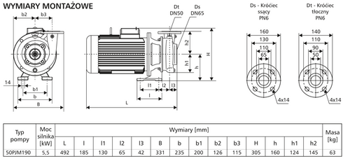 Pompa 50PJMa190 5,5kW/2900 DS3 3