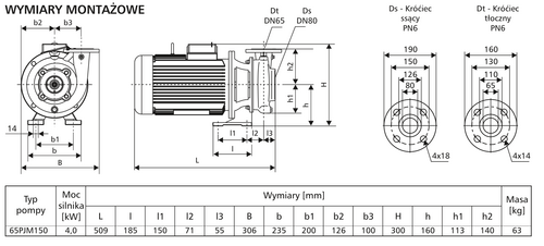 Pompa 65PJMa150 4,0kW/2900 DS3 3