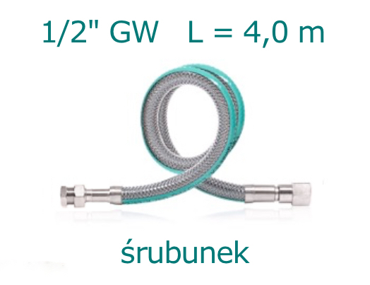 Przewód gazowy L= 4000 mm (4,0m) ze śrubunkiem 1