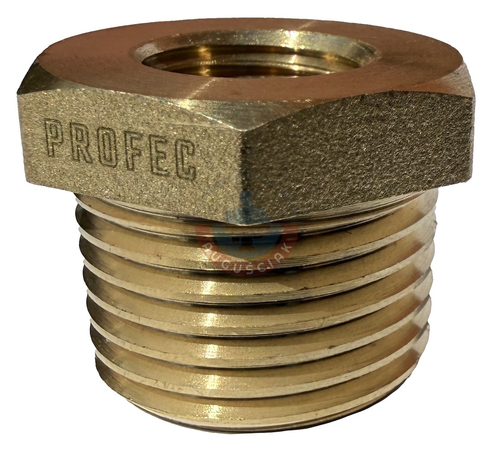 Nypel redukcyjny mosiądz 1/2" GZ na 1/4" GW 30bar 1