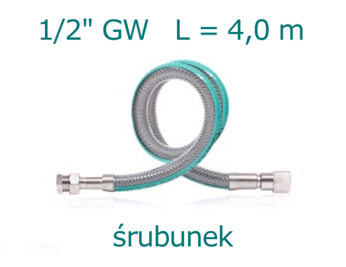 Przewód gazowy L= 4000 mm (4,0m) ze śrubunkiem 1