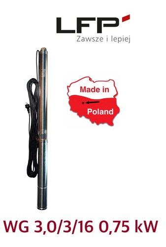 Pompa głębinowa WG 3,0/3/16 – Wydajność 5,4 m³/h w studni 3" | 0,75 kW | LFP Polska  1