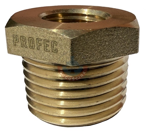 Nypel redukcyjny mosiądz 1/2" GZ na 1/4" GW 30bar 1